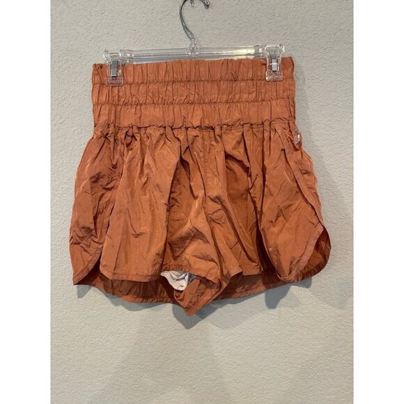 FP Movement Women's Size Large Smocked Waistband The Way Home Shorts Orange - Picture 1 of 5